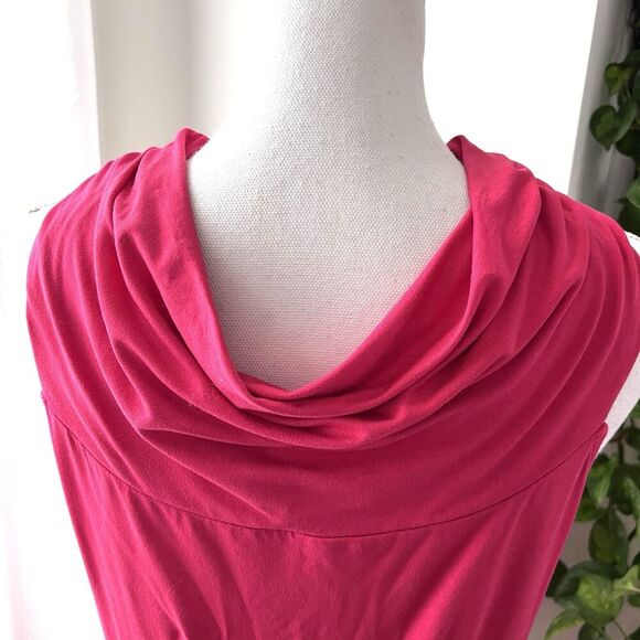 ASOS Hot Pink Criss Cross Viscose Blend Stretchy Party Dress Festival Size 12 - Picture 6 of 11